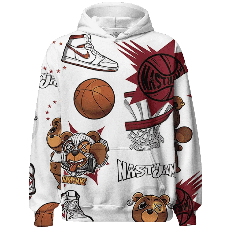 NastyJamz High 85 Metallic Burgundy 1s Hoodie Match BER Icon Wallpapers 3D All-Over Print