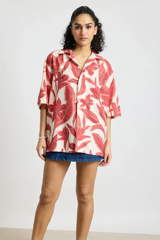 Red Flower Women's Resort Shirt