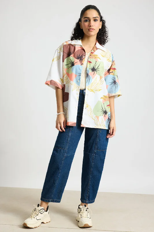 Tropical Print Women's Resort Shirt