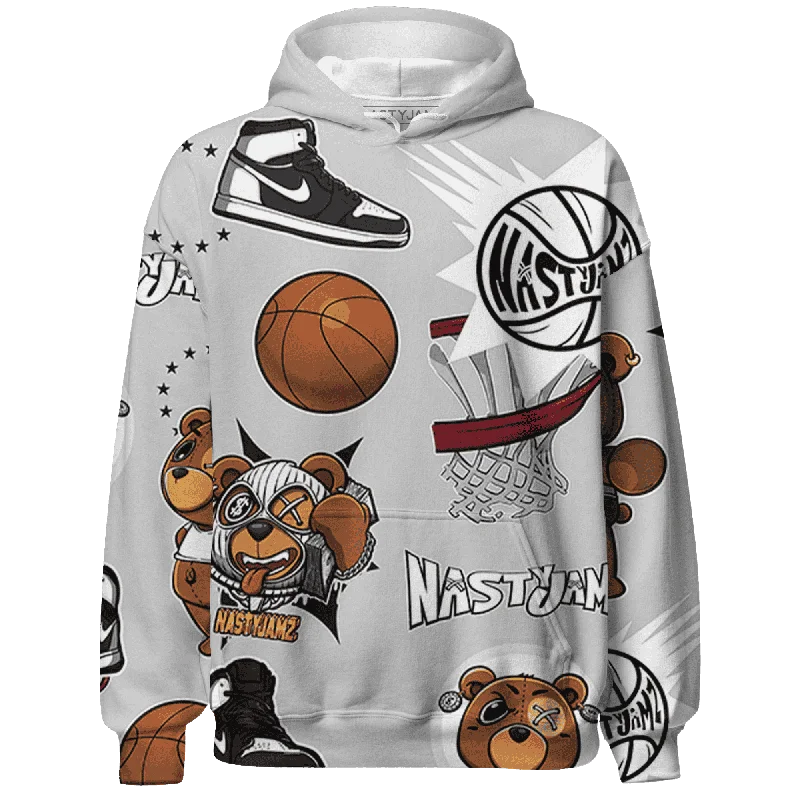 NastyJamz Retro High OG Black White 1s Hoodie Match BER Icon Wallpapers 3D All-Over Print