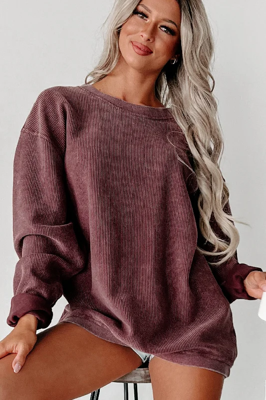 NanaMacs Corded Crewneck Sweatshirt (Maroon)