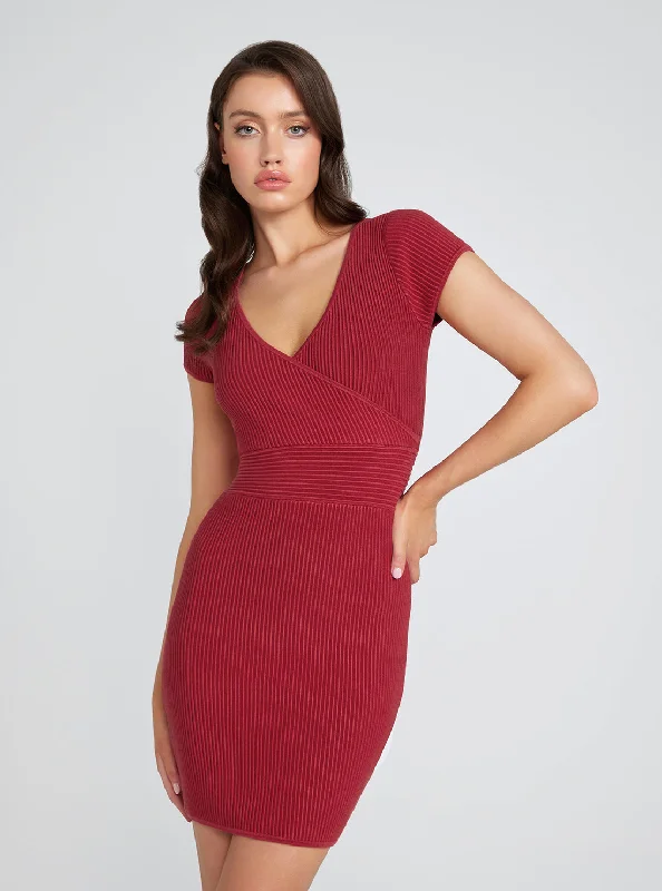 Eco Red Elise Knit Mini Dress