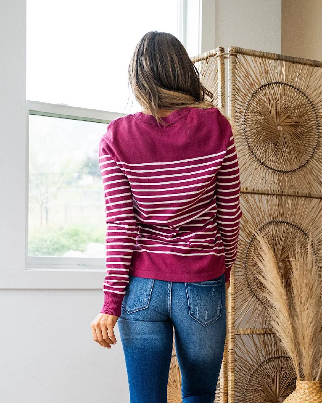 Josie Striped Sweater - Rosewood