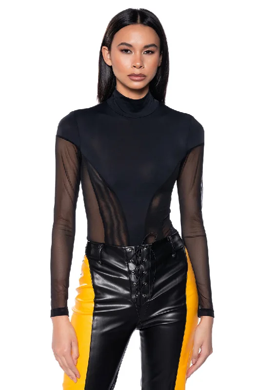 SEALED LIPS LONG SLEEVE MESH BODYSUIT