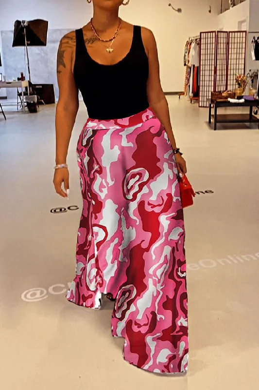 Splash Ink Print Urban Wide Leg Pants