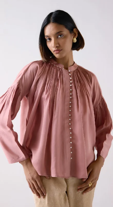 Brown Monga Silk Flowing Shirt