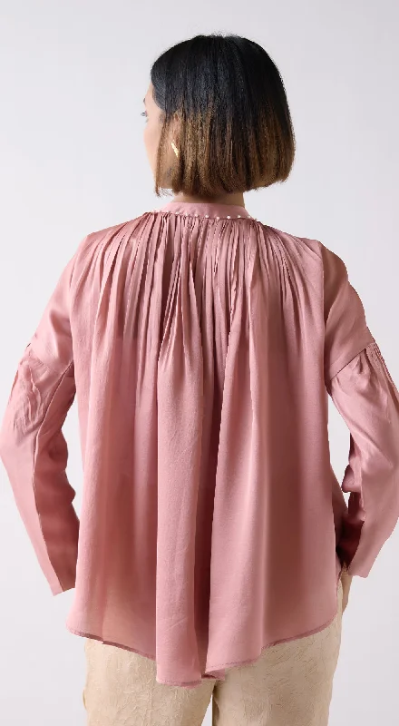 Brown Monga Silk Flowing Shirt