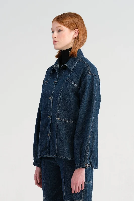 Louise Utility Shirt Mid Century Blue