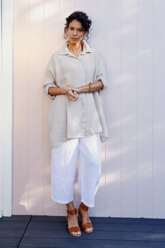 Oversized Linen Boyfriend Shirt