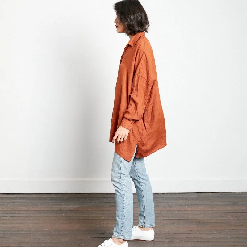 Oversized Linen Boyfriend Shirt