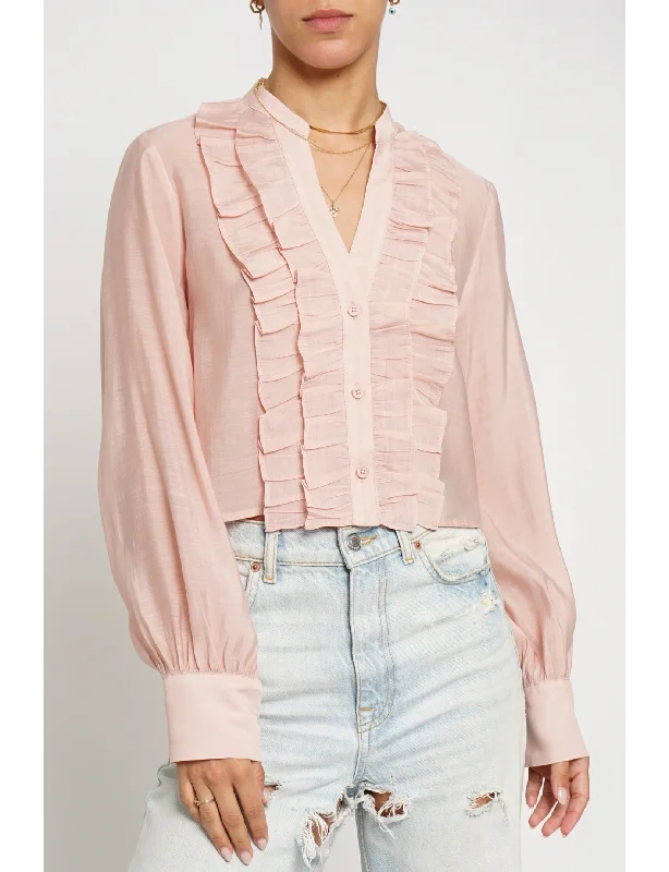 Lindsey Ruffle Blouse, Pink