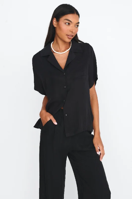 Tessa Button-Up Shirt Black