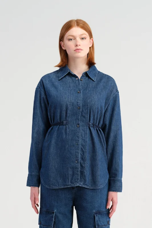 Tessa Denim Wrap Shirt Modernity Blue