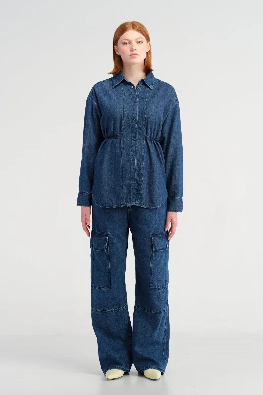 Tessa Denim Wrap Shirt Modernity Blue