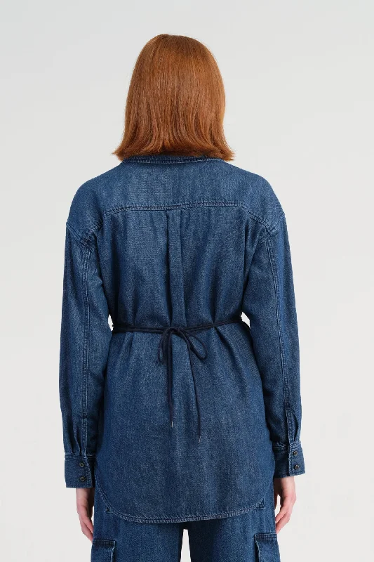 Tessa Denim Wrap Shirt Modernity Blue