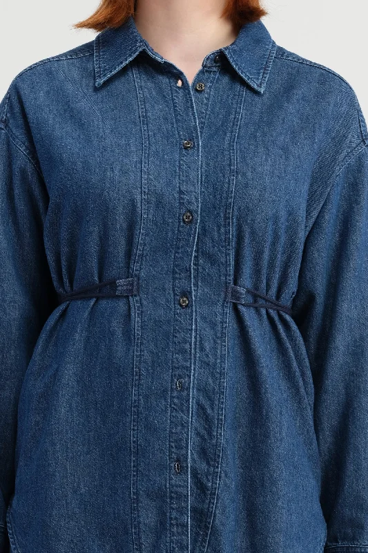 Tessa Denim Wrap Shirt Modernity Blue