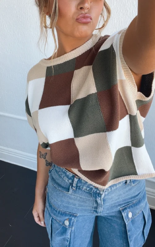 Multicolor Short Sleeve Sweater