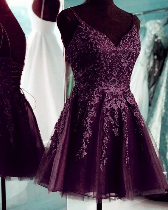 cute purple homecoming dresses     S3351