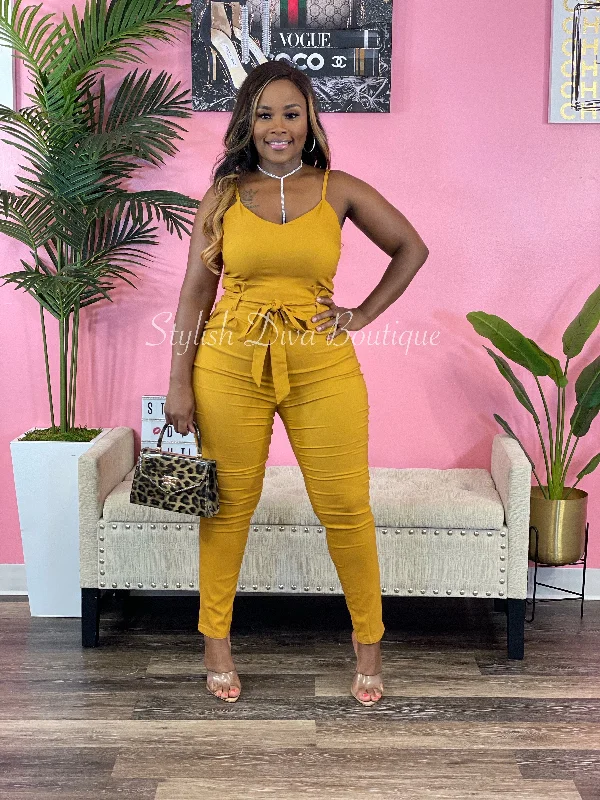 Luxe Diva Jumpsuit (Mustard)