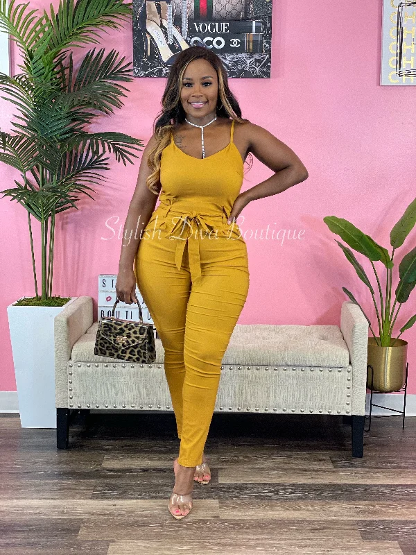 Luxe Diva Jumpsuit (Mustard)