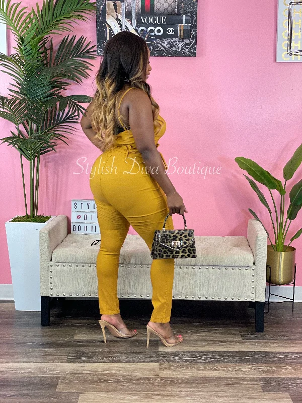 Luxe Diva Jumpsuit (Mustard)