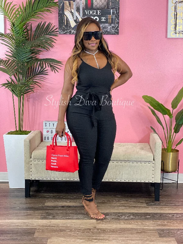 Luxe Diva Jumpsuit up to 3XL (Black)