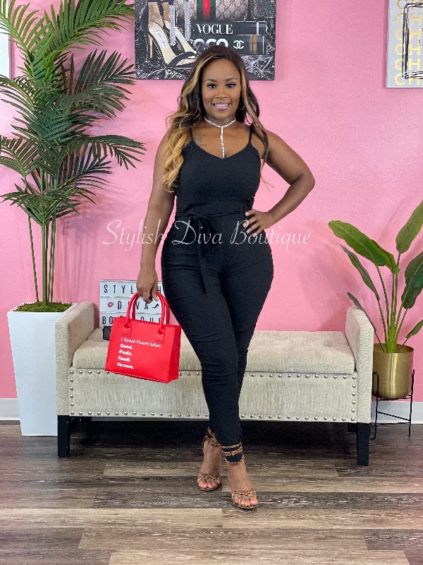 Luxe Diva Jumpsuit up to 3XL (Black)