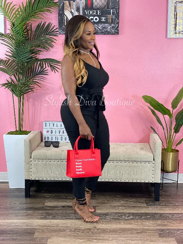 Luxe Diva Jumpsuit up to 3XL (Black)