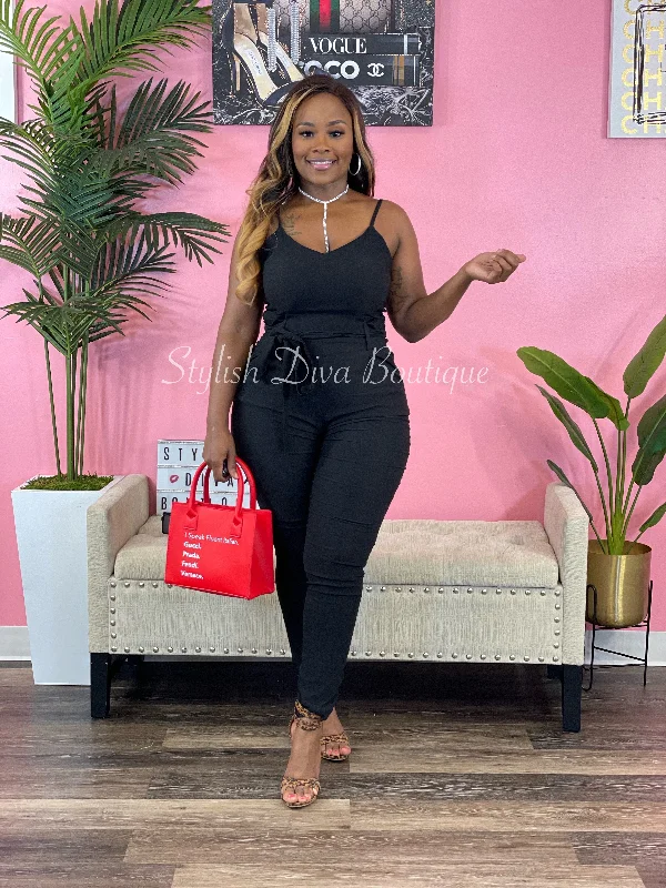 Luxe Diva Jumpsuit up to 3XL (Black)