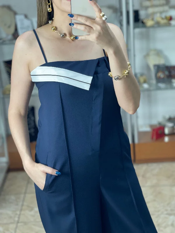 Navy Sleeveless Jumpsuit