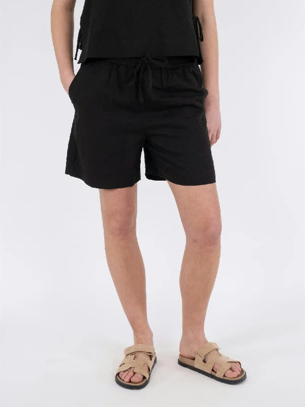 Shea Linen Shorts Black