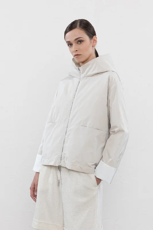 Reversible technical taffeta jacket