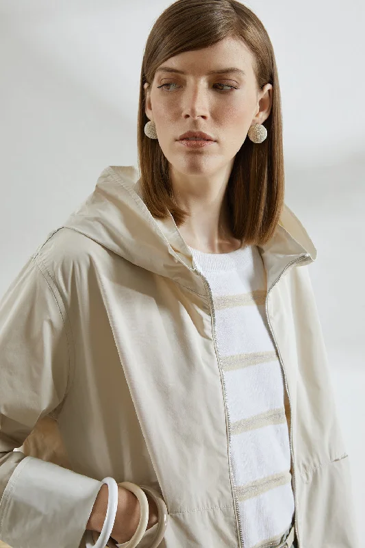 Reversible technical taffeta jacket