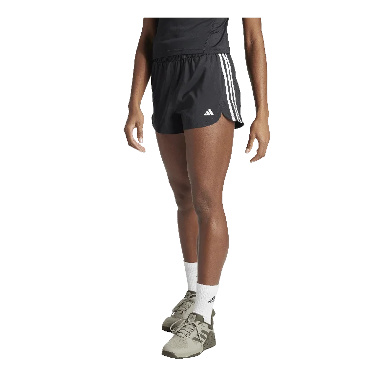 Pacer Training 3-Stripes Woven High-Rise Shorts Black / White