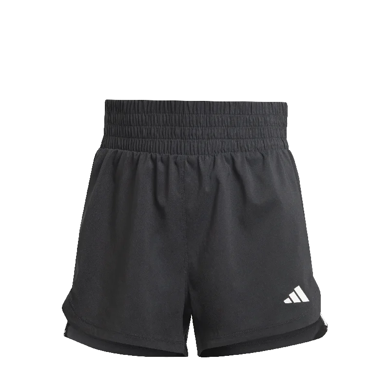 Pacer Training 3-Stripes Woven High-Rise Shorts Black / White