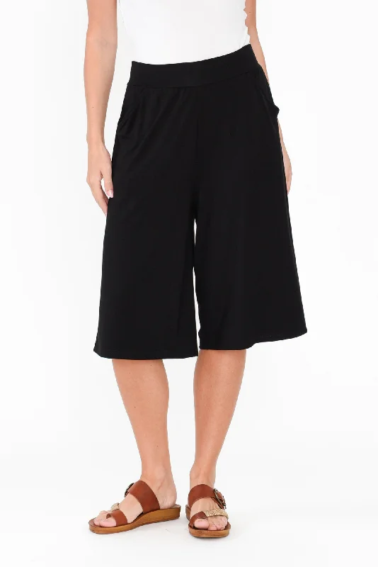 Bakar Black Bamboo Cropped Pants