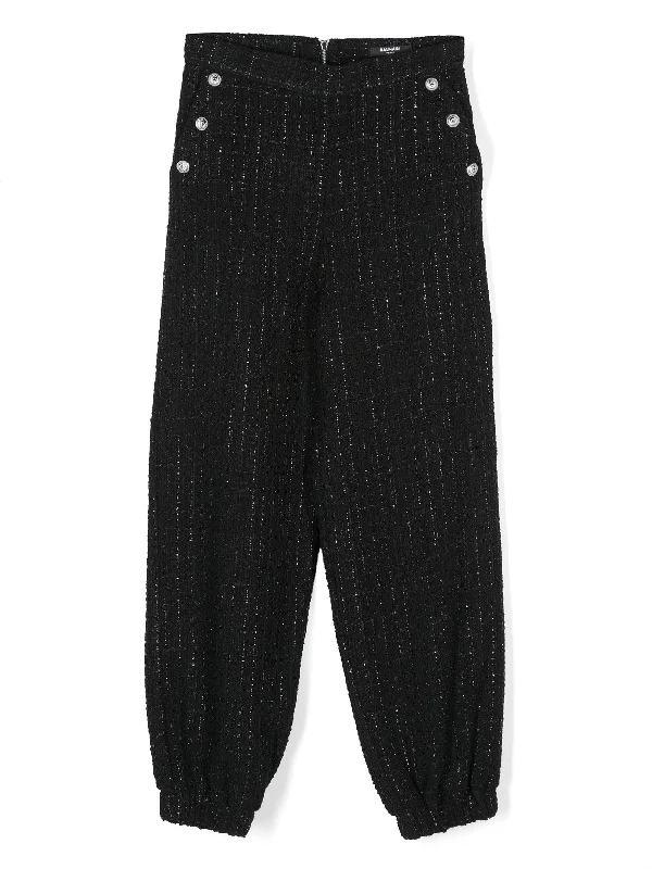 Pants in black cotton