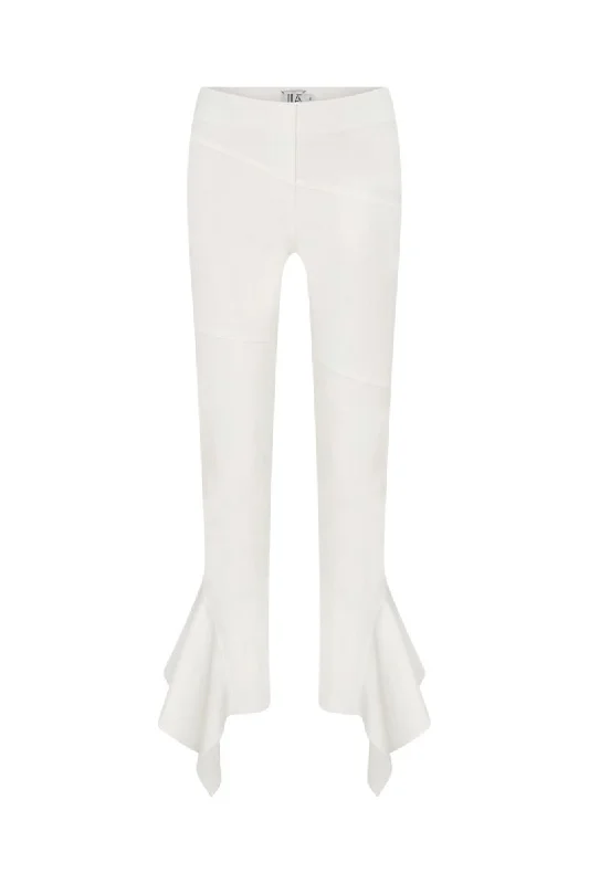 CHARVI WHITE RUFFLE PANTS