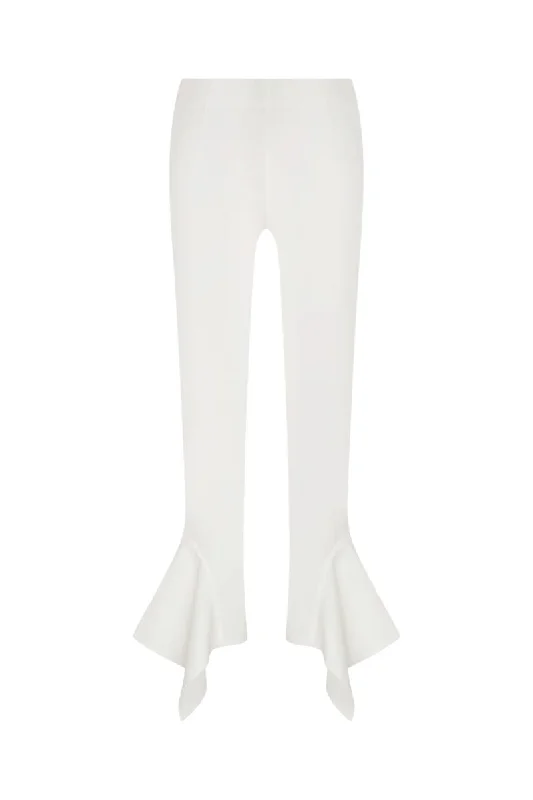 CHARVI WHITE RUFFLE PANTS