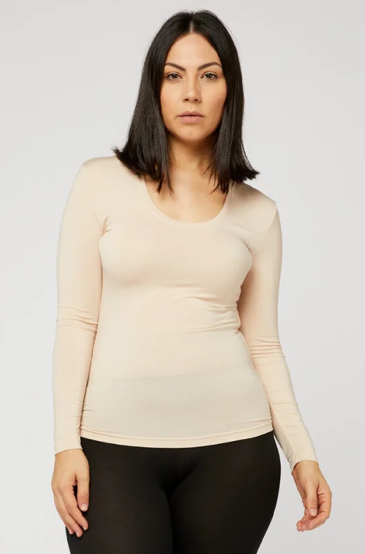 Scoop Neck Long Sleeve - Nude