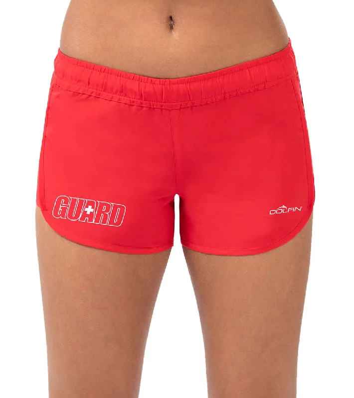 Dolfin Lifeguard Women's Solid Woven Guard Short Red