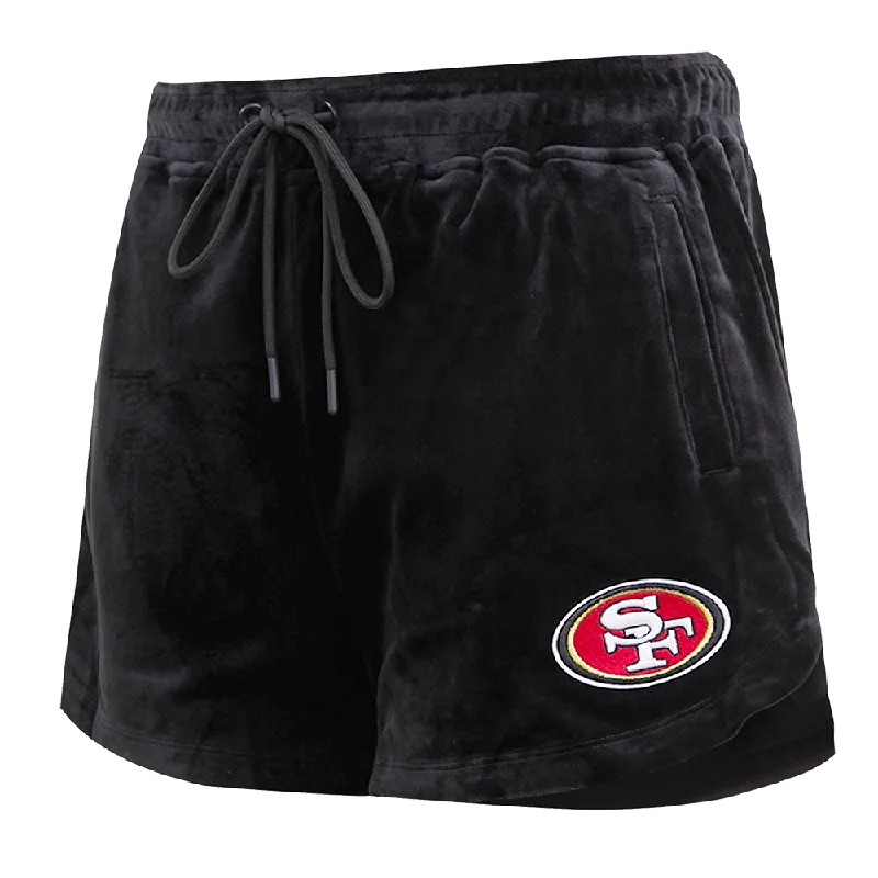 NFL SAN FRANCISCO 49ERS CLASSIC WOMEN'S VELOUR SHORT (BLACK)