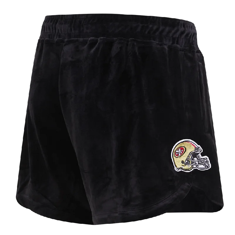 NFL SAN FRANCISCO 49ERS CLASSIC WOMEN'S VELOUR SHORT (BLACK)