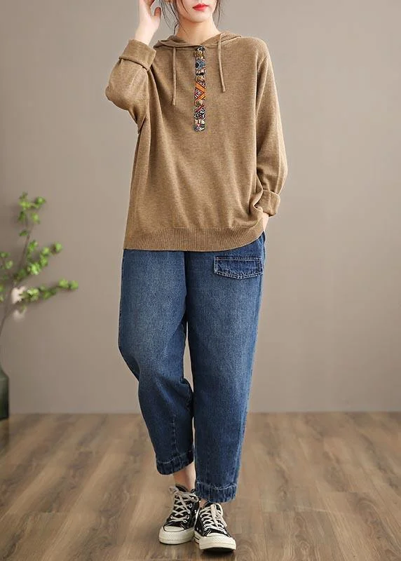 Handmade Spring Casual Pants Oversize Denim Blue Photography Elastic Waist Trousers