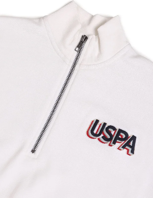 High Neck Solid Sweatshirt