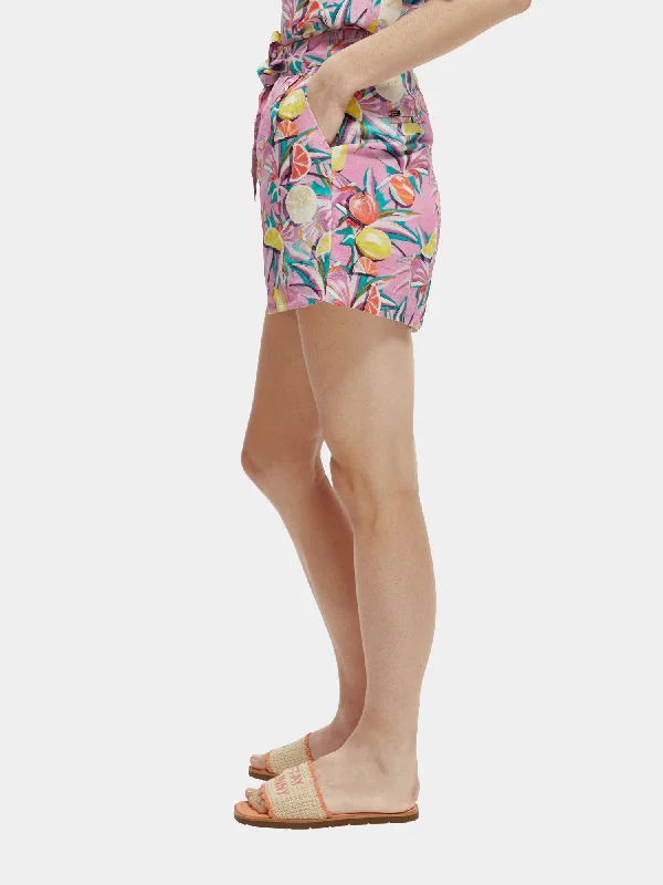 High-rise casual printed shorts