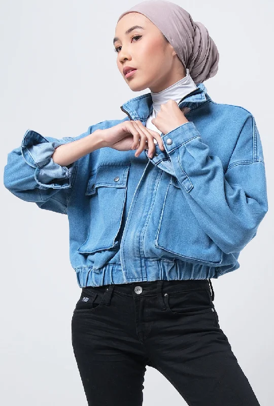 Jaket Denim Makayla Medium Blue