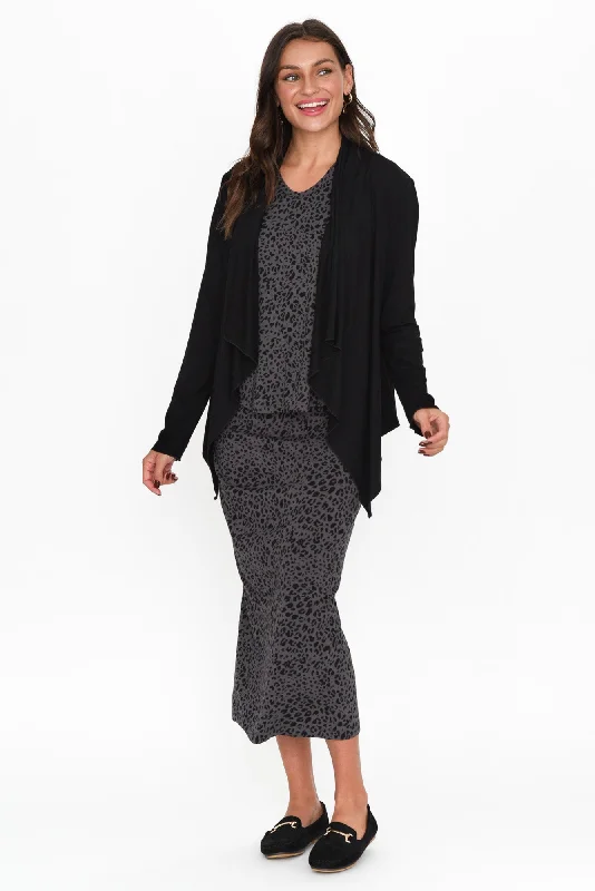 Joni Black Bamboo Cardigan