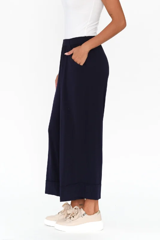 Lena Navy Micro Modal Resort Pants