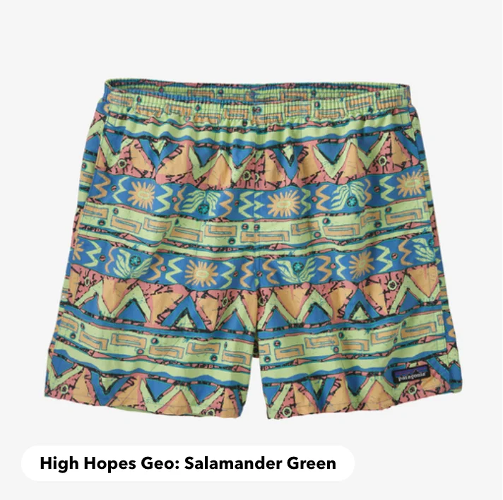 Patagonia  High Hopes Geo: Salamander Green Baggies 5